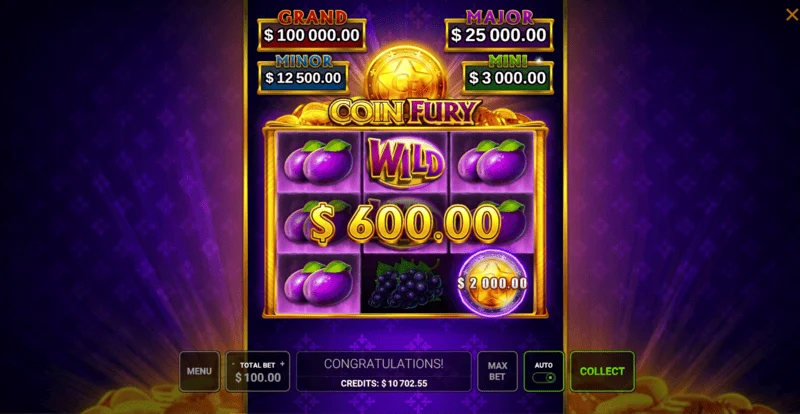 Coin Fury - big win on the reels